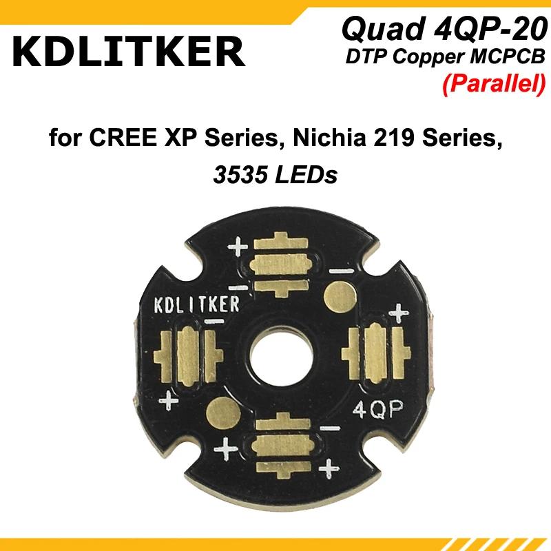 KDLITKER Quad 4QP-20 DTP Copper MCPCB for Cree XP Series / Nichia 219 Series / 3535 LEDs (1 pc)